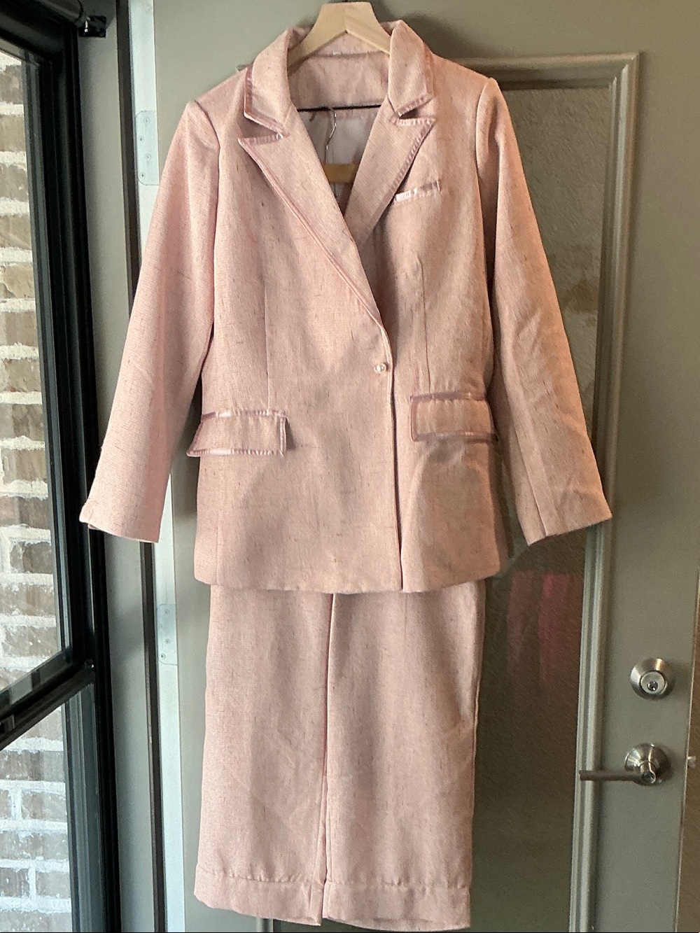 SHEIN Blush Pink Tailored Blazer and Pant Set